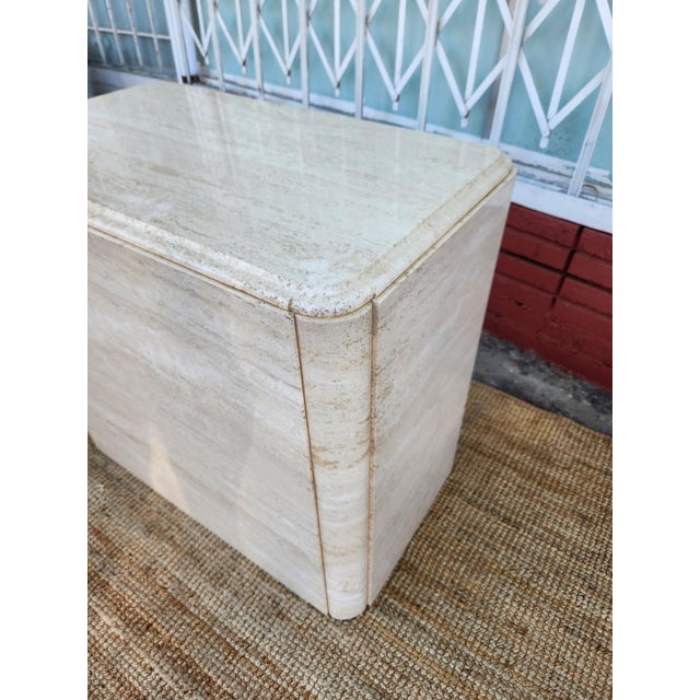 Cream Vintage Travertine Stone Base Table For Sale - Image 8 of 11