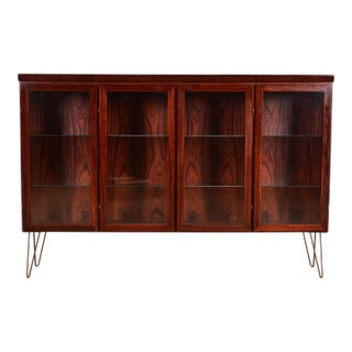 Skovby Danish Modern Rosewood Lighted Bookcase Cabinet, Circa 1970s For Sale