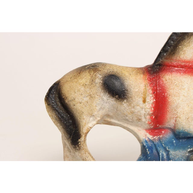Vintage Americana Painted Red, White, and Blue Chalkware Horse Sculpture / Figurine For Sale - Image 11 of 15