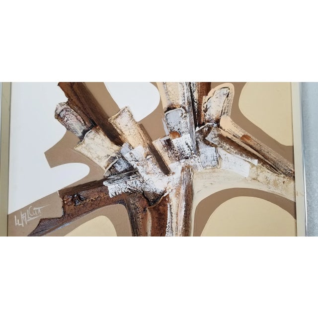 Sculpture Materials 1970 Frank Walcutt Mixed Media Collage Abstract Painting/ Sold For Sale - Image 7 of 12