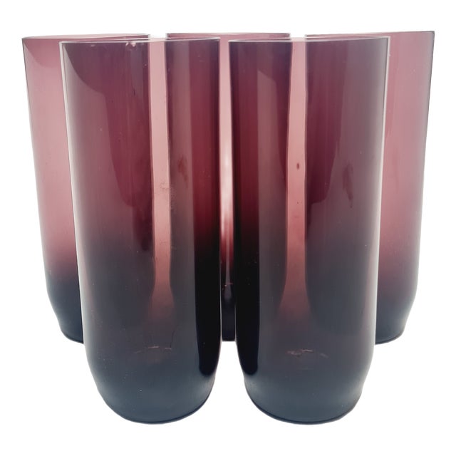 Postmodern Pitcher by Sarnecki for Krosno Glassworks, Poland, 1970s, Set of 5 For Sale