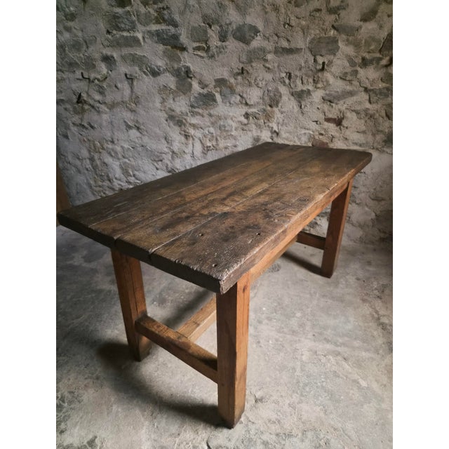 Brown Antique Oak Worktable, France, 1800s For Sale - Image 8 of 18