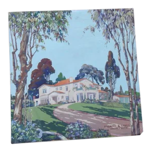 1924 Paul Krempel for Frempel and Erkes Architects Architectural Commission Private Residence Gouache Painting