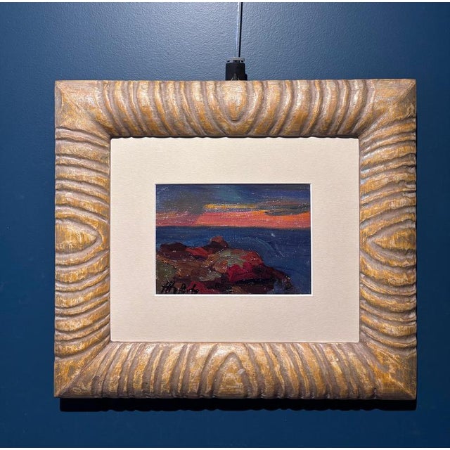 Modern Vladimir Joukov, Tramonto, Oil Painting, 1950, Framed For Sale - Image 3 of 5