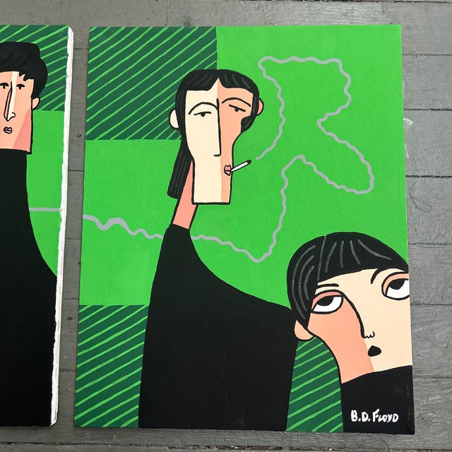 Abstract Two Contemporary Original “Abstract Beatles” Paintings by b.d. Floyd - Set of Two For Sale - Image 3 of 5