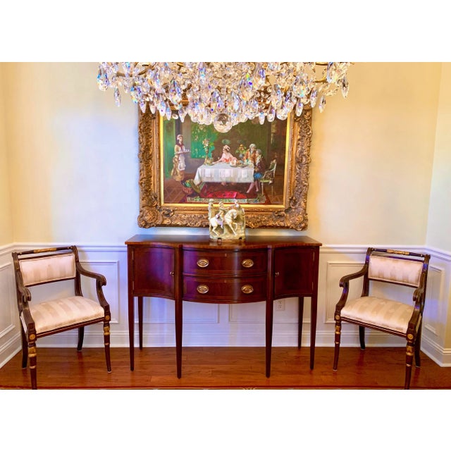 2020s Small Mahogany Hepplewhite Style Sideboard by Leighton Hall For Sale - Image 5 of 9