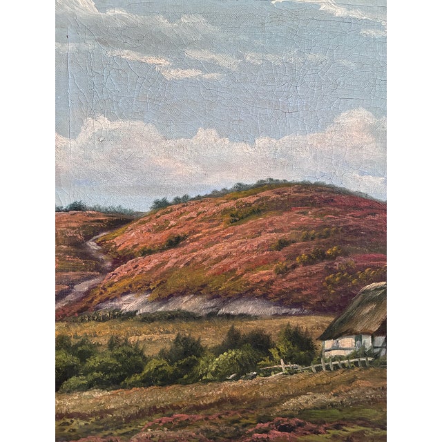 Antique Original Landscape Oil Painting, Signed Countryside Art For Sale - Image 9 of 15