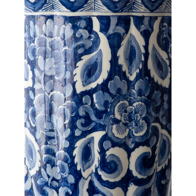 Delftware Floor Vase in Blue and White Chinoiserie by Plateelbakkerij Ram Arnhem, 1940s For Sale - Image 4 of 14
