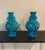 Turquoise Fine Vintage Pair of Chinese Turquoise Glazed Vases, 8.5” High Each, From Christie’s Auction House For Sale - Image 8 of 10