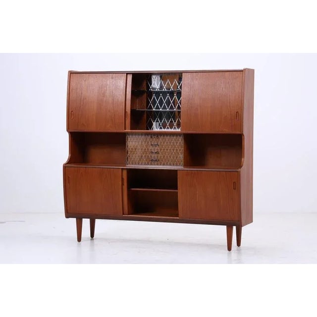 1960s Mid-Century Teak Highboard by Poul M. Jessen for Viby, Denmark, 1960s For Sale - Image 5 of 17