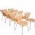 Set of 8 Arne Jacobsen Seven chairs, fully upholstered in light anilin leather, and with a chrome frame and legs. The...