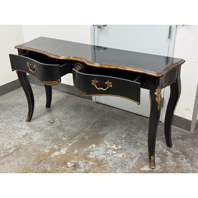 Black Lillian August for Drexel Heritage Regent Console Table For Sale - Image 8 of 12
