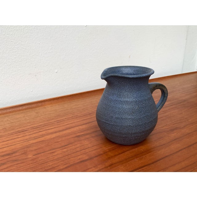 Vintage German Blue Ceramic Jug, 1970s, in Very Good conditions. Designed 1970 to 1979