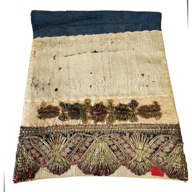 Beige Antique European Church Embroidered Chalice Cover For Sale - Image 8 of 8