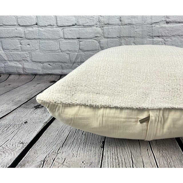 20 x 20 Hemp Pillow Turkish Cushion Natural Grayish White Pillow Cushion Cover For Sale - Image 4 of 4