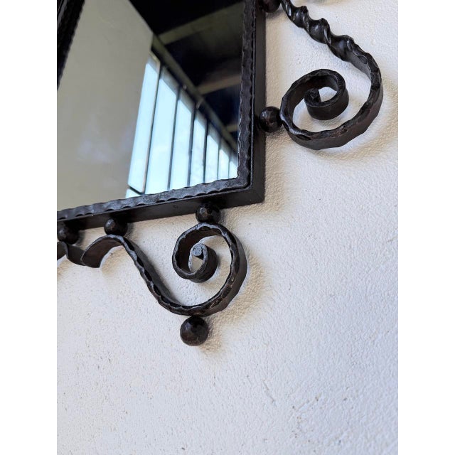 Brutalist Wrought Iron Mirror, 1940s For Sale - Image 10 of 18