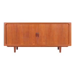 1970s Danish Modern Teak Tambour Door Credenza by Dyrlund