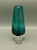 Blue Mid-Century Modern Art Glass Vase, 7" Blue with clear, Hand Blown. 7 x 5 x 2.5" Minor scratches on base, scratch on...