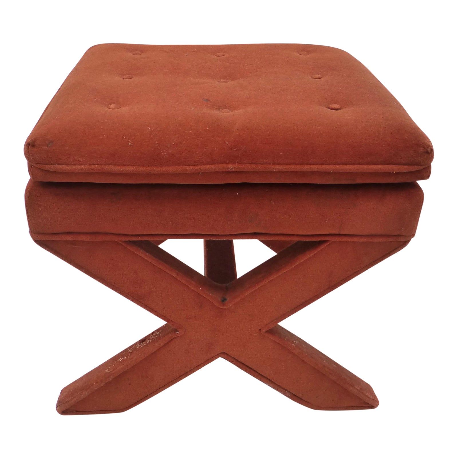 Mid Century Burnt Orange XBase Footstool Chairish
