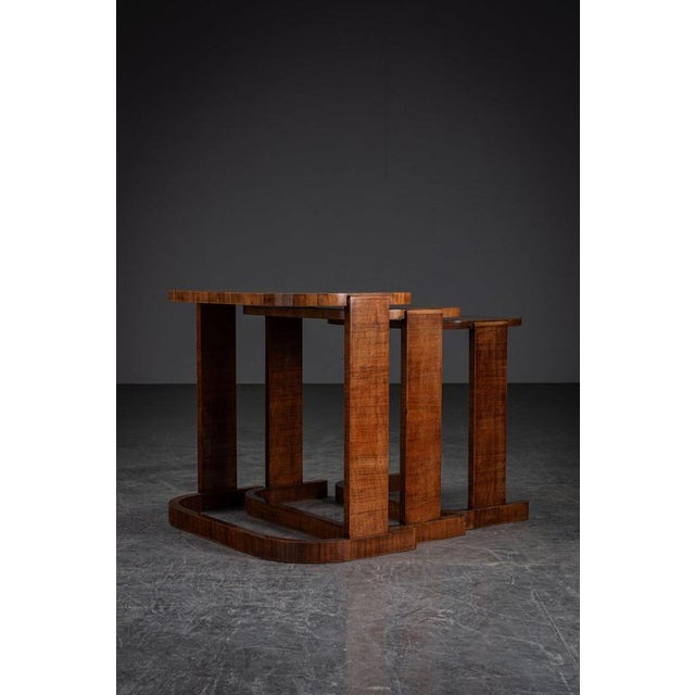 Art Deco Nesting Tables from De Coene, 1930s, Set of 3 For Sale - Image 12 of 18