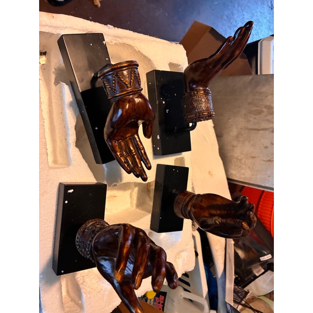 1970s Vintage Oriental Resin Mudra Hand Sculptures - Set of 4 For Sale In New York - Image 6 of 9