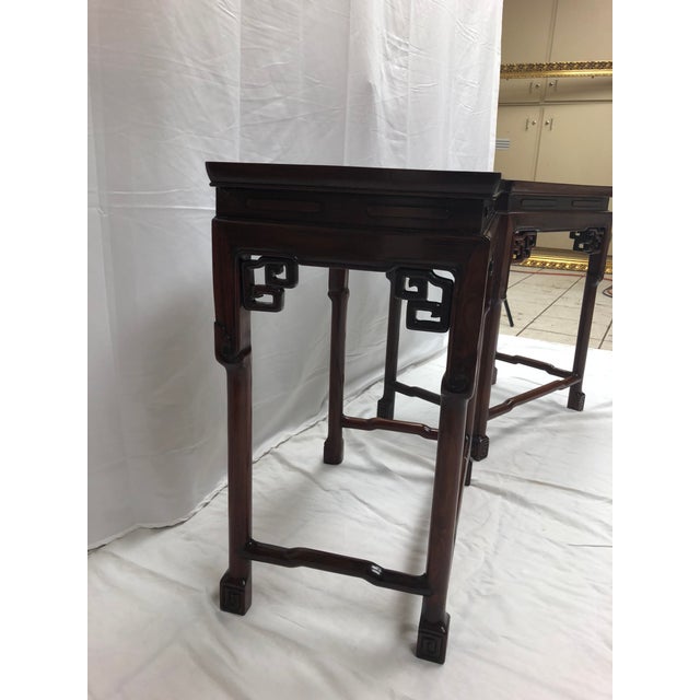 Late 19th Century Late 19th Century Carved Polished Rosewood Side Tables - a Pair For Sale - Image 5 of 12