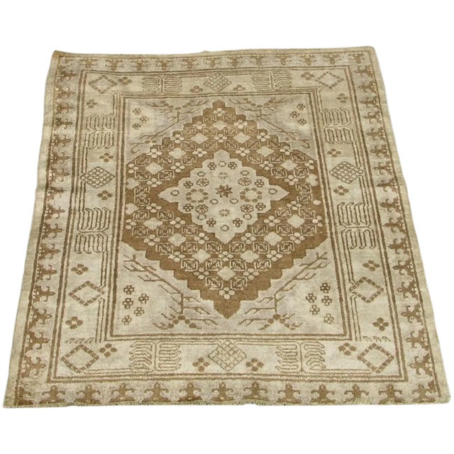 1900s Antique Uzbek Khotan Samarkand Rug-5'8'' X 4'1'' For Sale