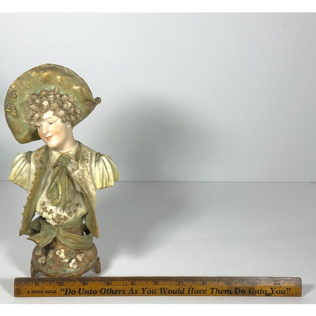 Early 20th Century Ernst Wahliss Porcelain Maiden Bust: Turn-Teplitz Art Nouveau Decor For Sale - Image 9 of 10