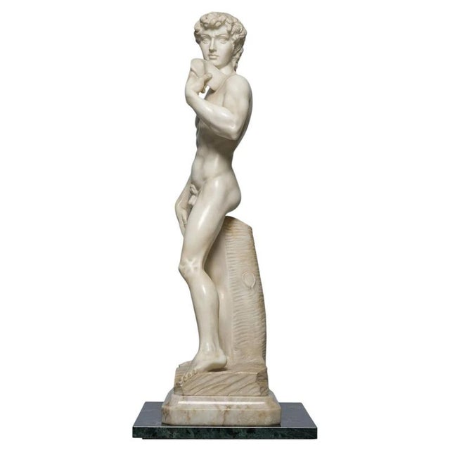 After Michelangelo, Sculpture of David, Carrara Marble, Early 20th Century For Sale - Image 5 of 7