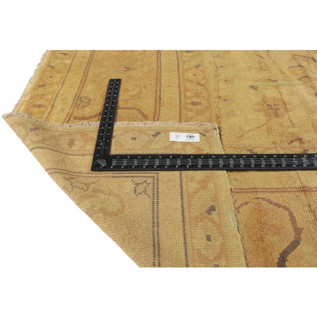 Antique Gold European French Rug - 12'04 X 13'09 For Sale In Dallas - Image 6 of 8