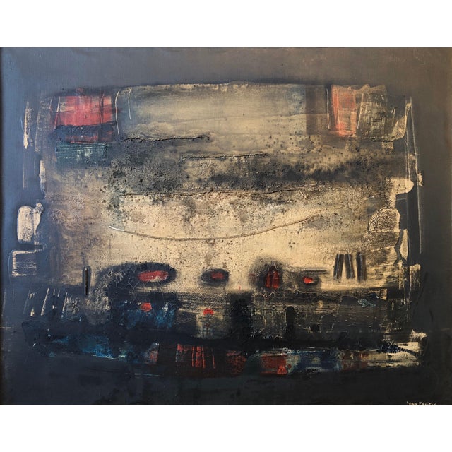 Black Ivan Freitas, Brazilian Modernist Abstract Oil Painting Latin American Expressionist Concreta, c.1960 For Sale - Image 8 of 15
