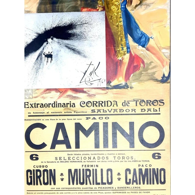 Yellow Salvador Dali - Corrida - Poster with Etching 1961 For Sale - Image 8 of 18