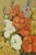 Close-up still life of yellow, orange and white gladiolas in bloom by B. Isbill (American, 20th century), 1974. Signed and...