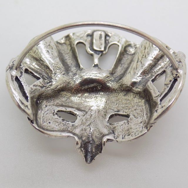 Vintage Italian Handmade Genuine Silver Venetian Carnival Mask Figurine Miniature For Sale - Image 6 of 10