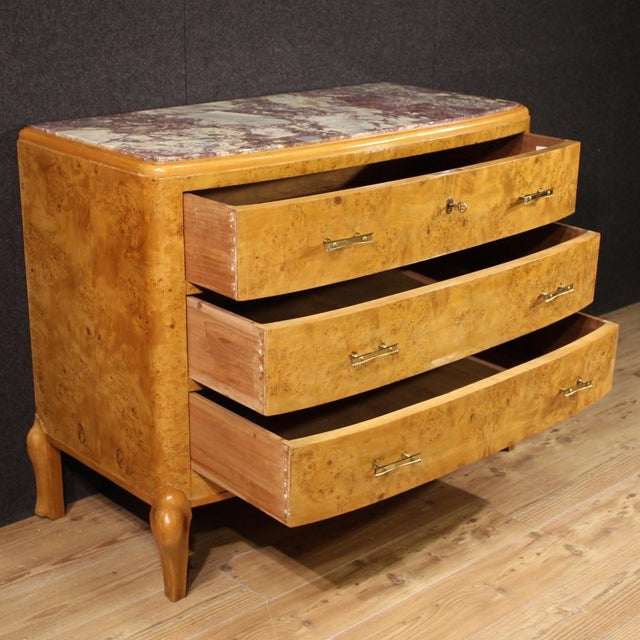 1950s Vintage Birch Wood Dresser with Marble Top, 1950 For Sale - Image 5 of 13