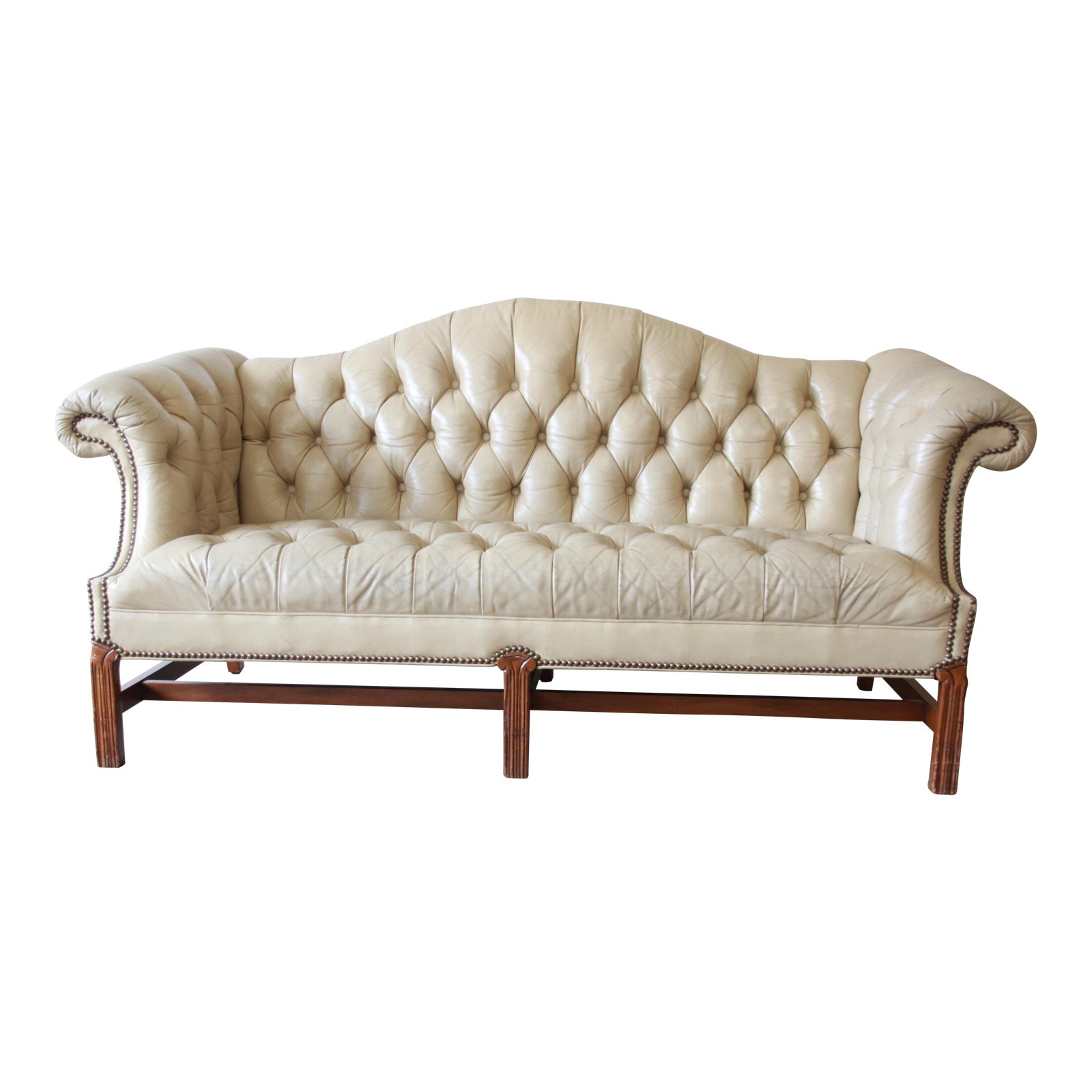 Vintage Tufted Tan Leather Chesterfield Sofa Chairish