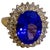 Modern 6.2 Carat Oval Tanzanite & 1 Ct Diamond Ring 14 Karat Yellow Gold, Estate, S 7 For Sale - Image 3 of 8