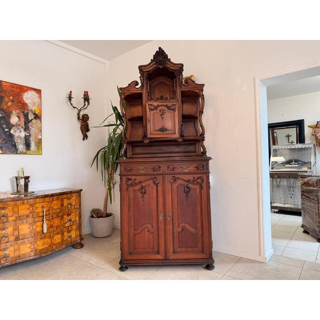 Original, elaborately crafted Pfeiferl Baroque (piped-style) buffet. Dimensions: Height x Width x Depth 246 x 105 x 54 cm....