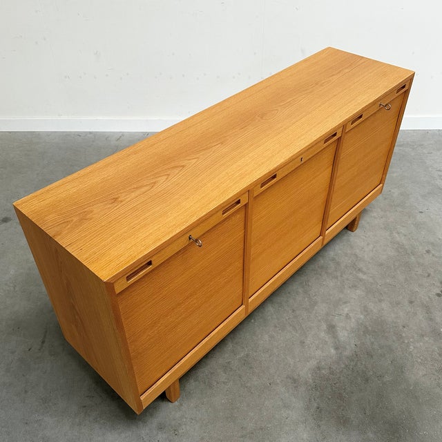 Vintage Scandinavian Cabinet with Tambour Doors, 1960s, Set of 2 For Sale - Image 9 of 12