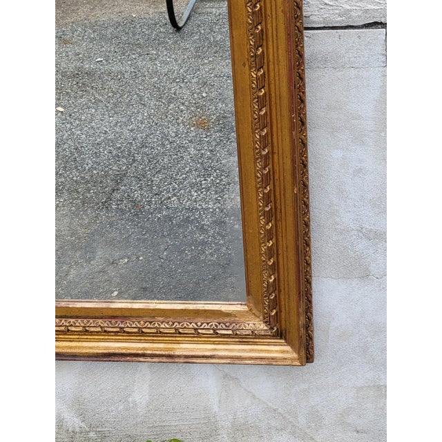 Antique 19th Century French Gilded Wood Wall Mirror Gold Carved Victorian Frame For Sale - Image 11 of 16