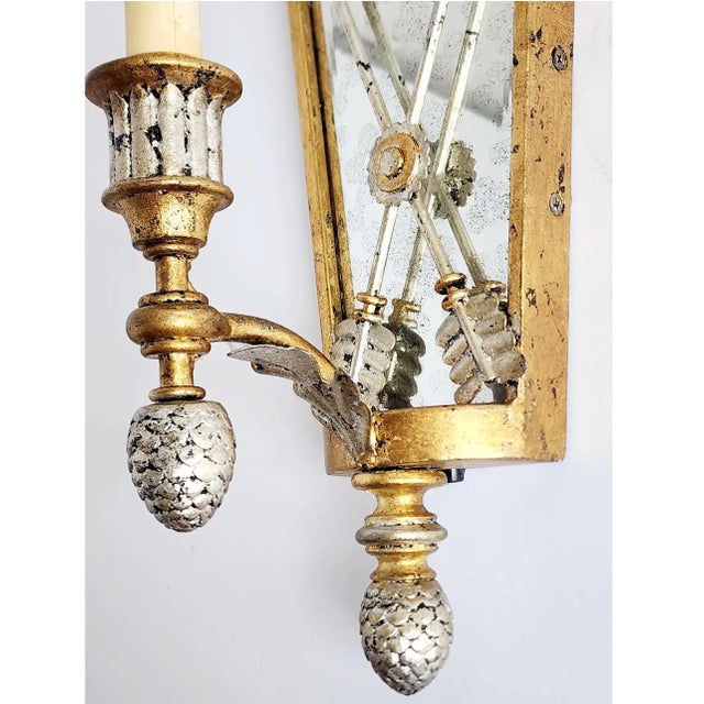 Pair of Lillian August for Currey & Company Napoli Mirrored Wall Sconces Elegant pair of Napoli wall sconces by Currey &...