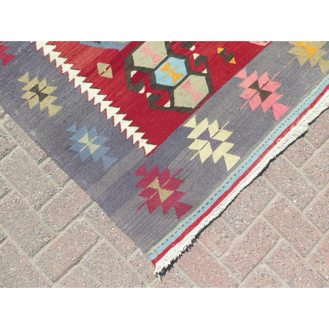 Vintage Turkish Boho Kilim Area Rugs For Sale - Image 6 of 11
