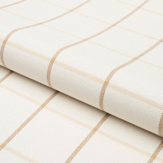 Schumacher SAMPLE - Schumacher X Mark D. Sikes Frannie Windowpane Fabric In Neutral For Sale - Image 4 of 4