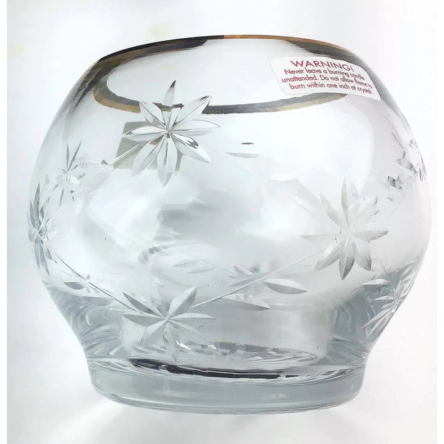 Vintage Park Avenue 1960s Crystal & Gold Votive Holders - a Pair For Sale - Image 9 of 13