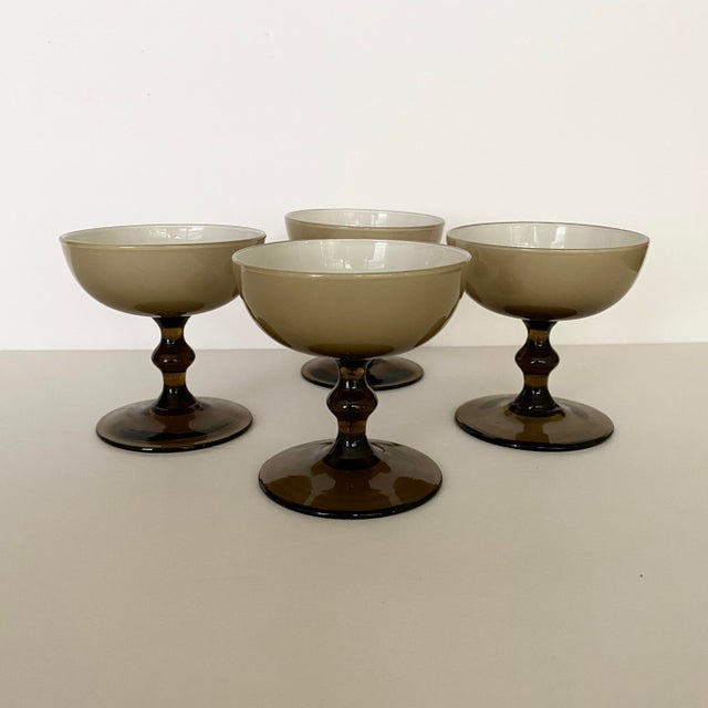 Vintage Carlo Moretti Glass Champagne Coupes-Set of 4 For Sale - Image 10 of 10