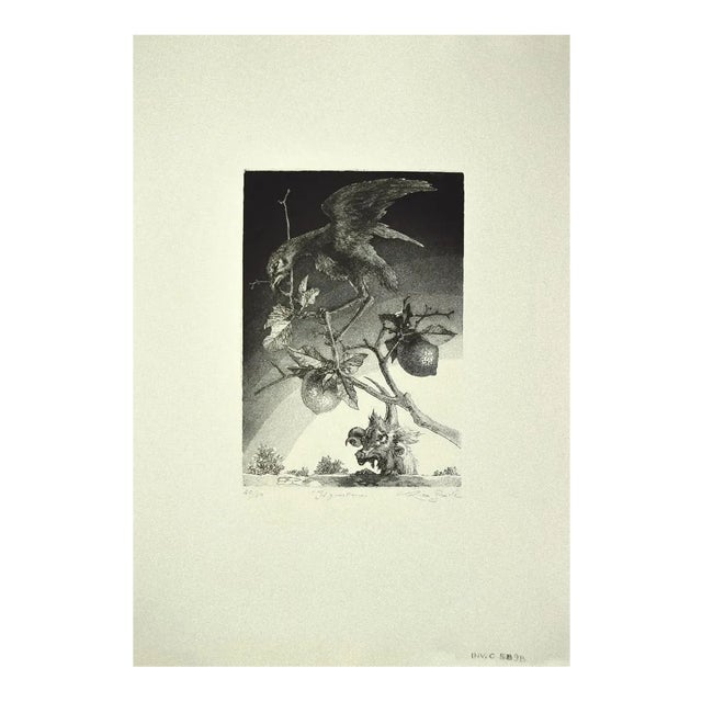 Leo Guida - the Guardian - Original Etching on Paper - 1980s For Sale