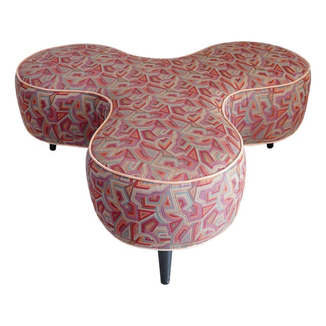 Late 20th Century Milo Baughman for Thayer Coggin Trefoil Ottoman For Sale