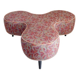 Late 20th Century Modern Milo Baughman for Thayer Coggin Trefoil Ottoman For Sale