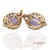 Contemporary 14k(585) Solid Yellow Gold Natural Purple Stone Omega Back Earrings For Sale - Image 3 of 10