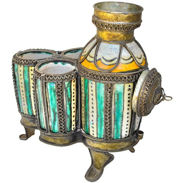 Antique Handcrafted & Inlaid Ceramic Inkwell & Catchall For Sale In New York - Image 6 of 8